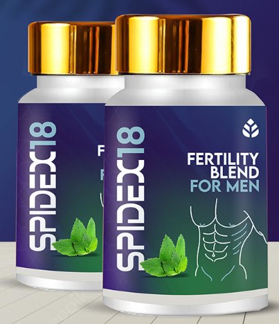 Spidex 18 herbal supplement for male fertility, testosterone boost, and enhanced sexual performance.
